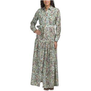 AQUA BLU Long Sleeve Lotus Maxi Dress